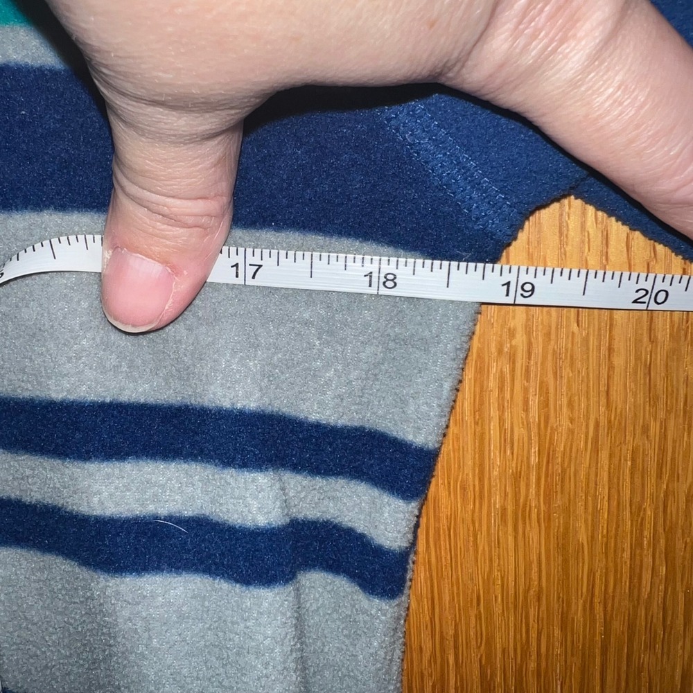 The North Face Fleece Hoodie Boys L 14/16 Blue Striped Full Zip Excellent Jacket - Picture 10 of 10